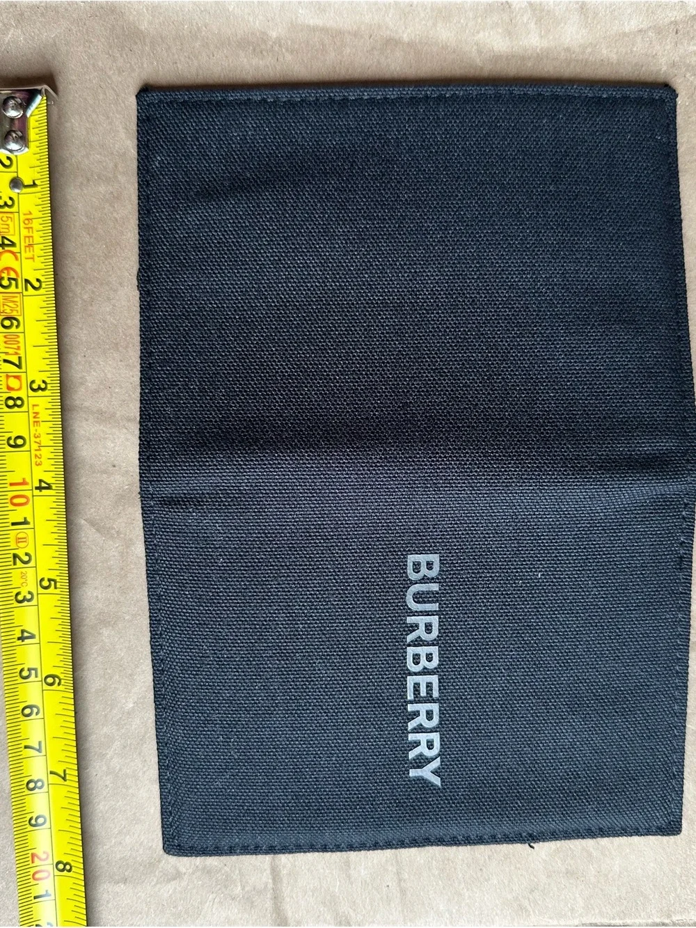 New BURBERRY Black Passport Holder Travel Wallet Canvas Card Case.